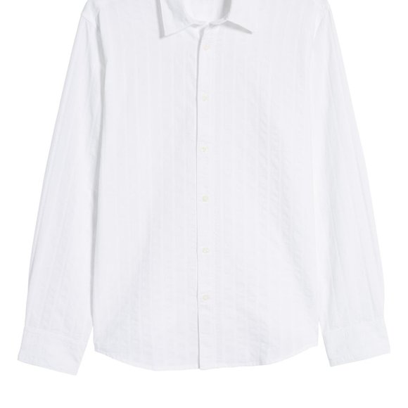 COASTAORO Regular Fit Tonal Stripe White Shirt L - Picture 5 of 5